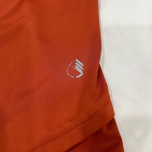 Icyzone Women's orange athletic running track jacket 1/2 zip black mesh back - Picture 10 of 14